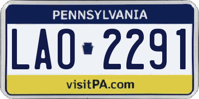 PA license plate LAO2291