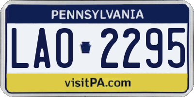 PA license plate LAO2295
