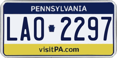 PA license plate LAO2297