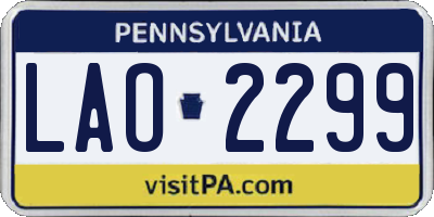 PA license plate LAO2299