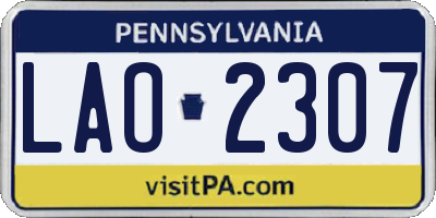 PA license plate LAO2307