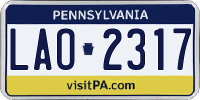 PA license plate LAO2317