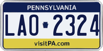 PA license plate LAO2324