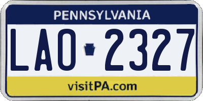 PA license plate LAO2327