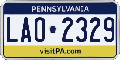 PA license plate LAO2329