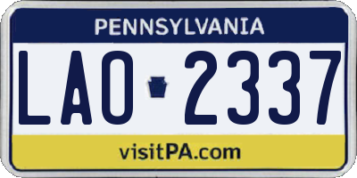 PA license plate LAO2337