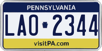 PA license plate LAO2344