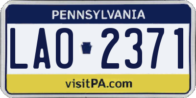 PA license plate LAO2371