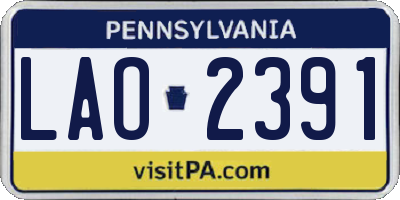 PA license plate LAO2391