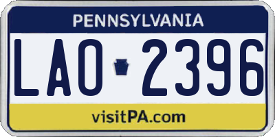 PA license plate LAO2396