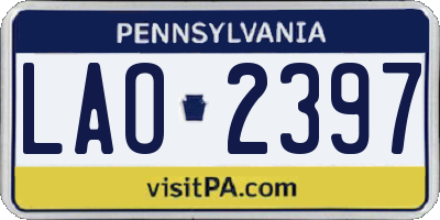 PA license plate LAO2397