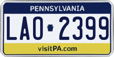 PA license plate LAO2399