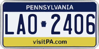 PA license plate LAO2406