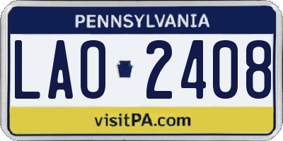 PA license plate LAO2408