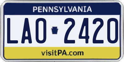 PA license plate LAO2420