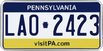 PA license plate LAO2423