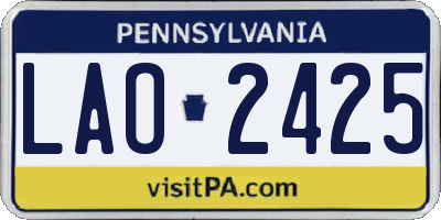 PA license plate LAO2425