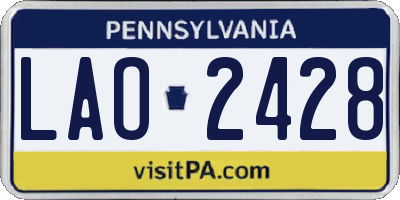 PA license plate LAO2428