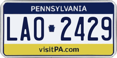 PA license plate LAO2429