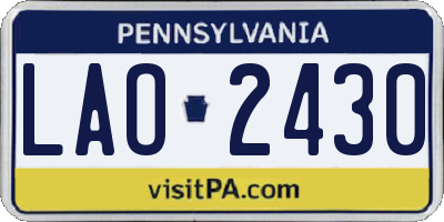 PA license plate LAO2430