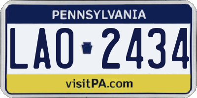 PA license plate LAO2434
