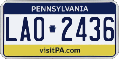PA license plate LAO2436