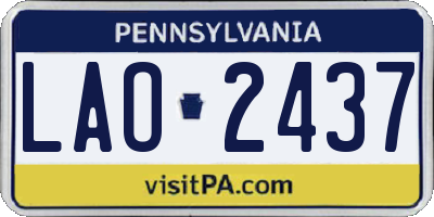 PA license plate LAO2437