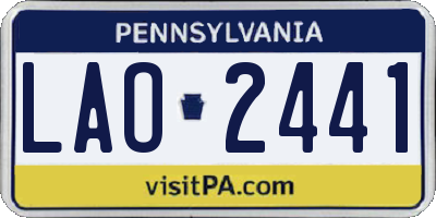PA license plate LAO2441