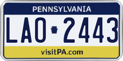 PA license plate LAO2443