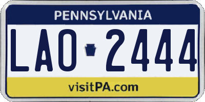 PA license plate LAO2444