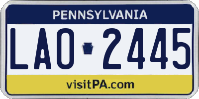 PA license plate LAO2445