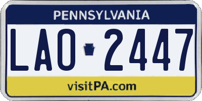 PA license plate LAO2447