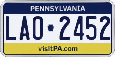 PA license plate LAO2452