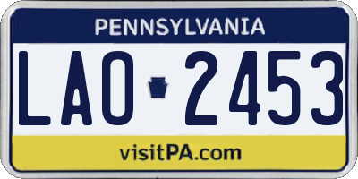 PA license plate LAO2453