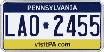 PA license plate LAO2455