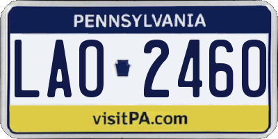 PA license plate LAO2460