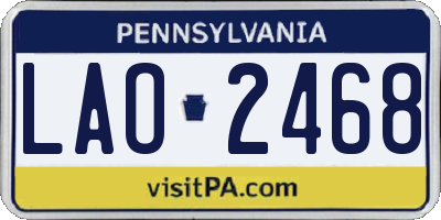 PA license plate LAO2468