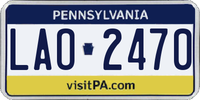 PA license plate LAO2470