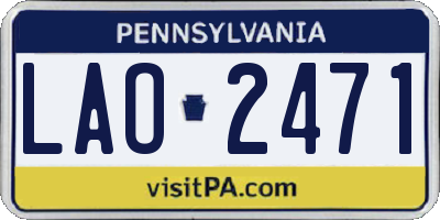 PA license plate LAO2471