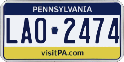 PA license plate LAO2474
