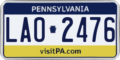 PA license plate LAO2476