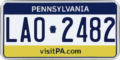 PA license plate LAO2482