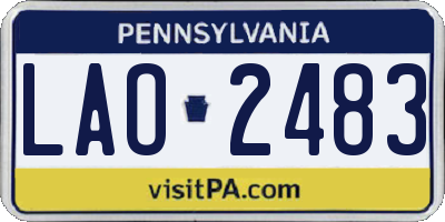 PA license plate LAO2483