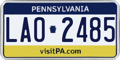 PA license plate LAO2485
