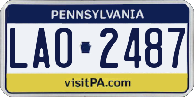 PA license plate LAO2487