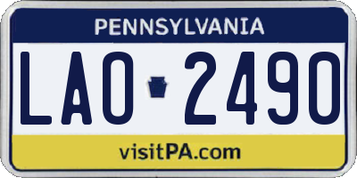 PA license plate LAO2490
