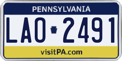 PA license plate LAO2491