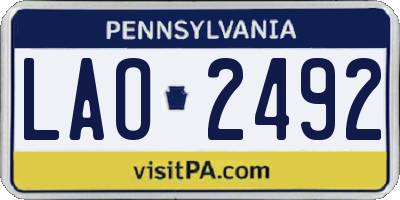 PA license plate LAO2492