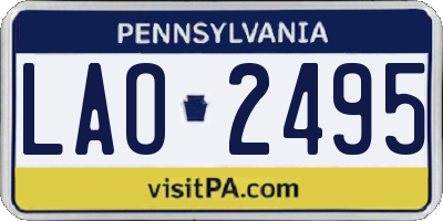 PA license plate LAO2495