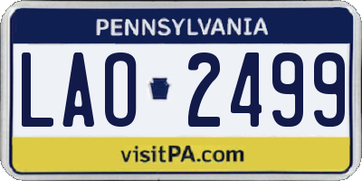 PA license plate LAO2499